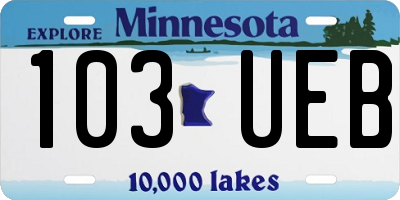 MN license plate 103UEB