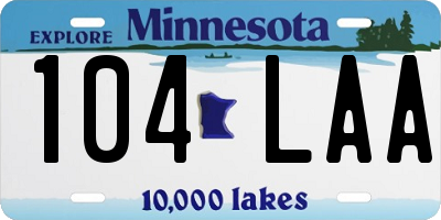 MN license plate 104LAA