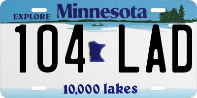 MN license plate 104LAD