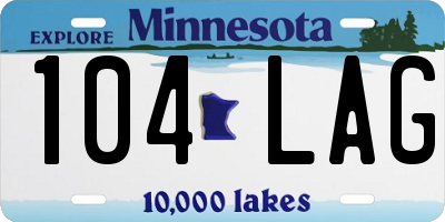 MN license plate 104LAG