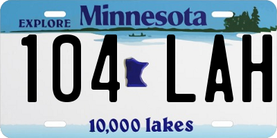 MN license plate 104LAH