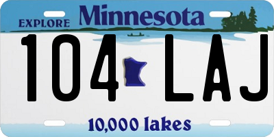 MN license plate 104LAJ