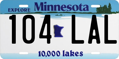 MN license plate 104LAL