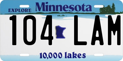 MN license plate 104LAM