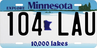MN license plate 104LAU