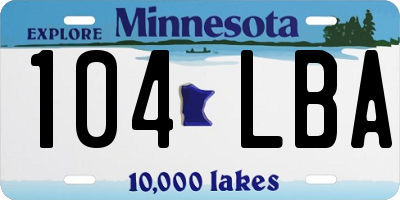 MN license plate 104LBA