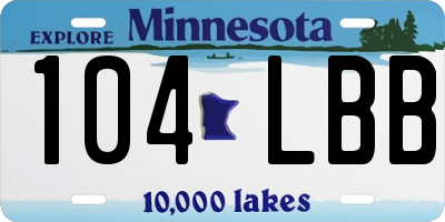 MN license plate 104LBB