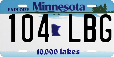 MN license plate 104LBG