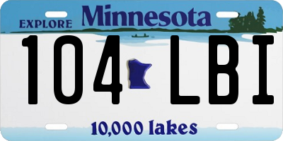 MN license plate 104LBI