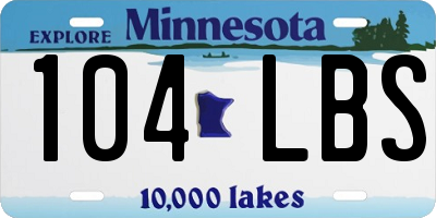 MN license plate 104LBS