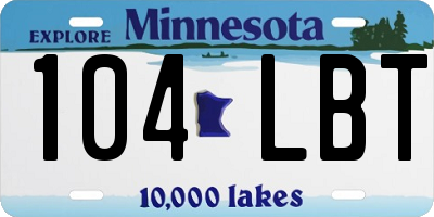 MN license plate 104LBT