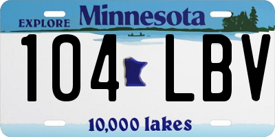 MN license plate 104LBV