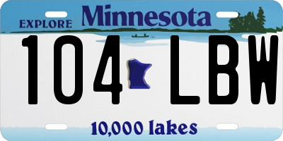 MN license plate 104LBW