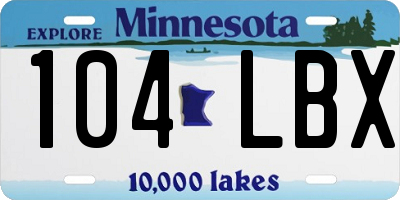 MN license plate 104LBX