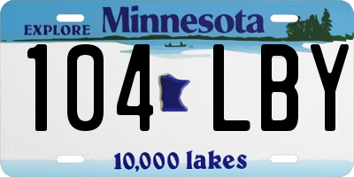 MN license plate 104LBY
