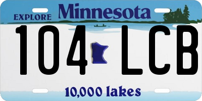 MN license plate 104LCB