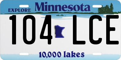 MN license plate 104LCE