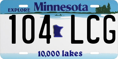 MN license plate 104LCG