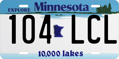 MN license plate 104LCL