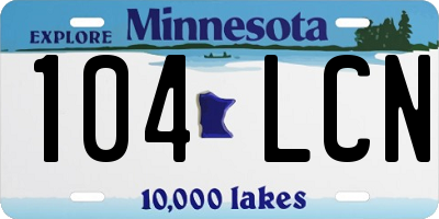 MN license plate 104LCN