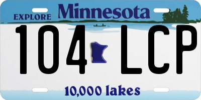 MN license plate 104LCP