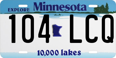 MN license plate 104LCQ
