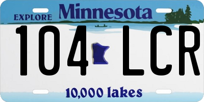 MN license plate 104LCR