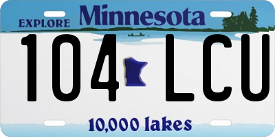 MN license plate 104LCU