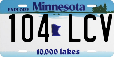 MN license plate 104LCV