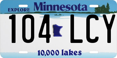 MN license plate 104LCY