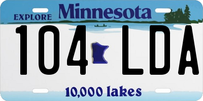 MN license plate 104LDA