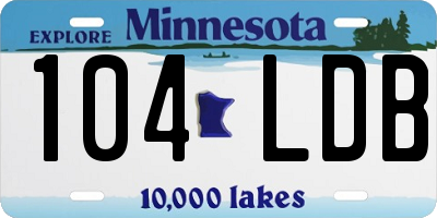 MN license plate 104LDB