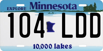 MN license plate 104LDD