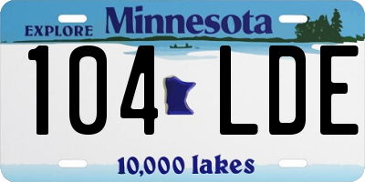MN license plate 104LDE