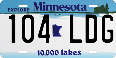 MN license plate 104LDG