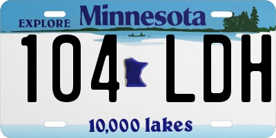 MN license plate 104LDH