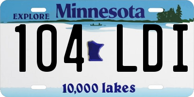MN license plate 104LDI