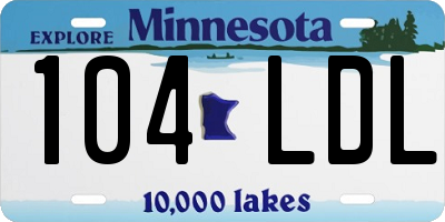 MN license plate 104LDL