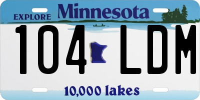 MN license plate 104LDM