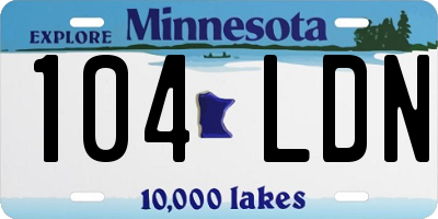 MN license plate 104LDN