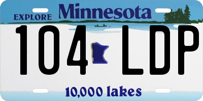 MN license plate 104LDP