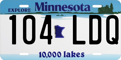 MN license plate 104LDQ