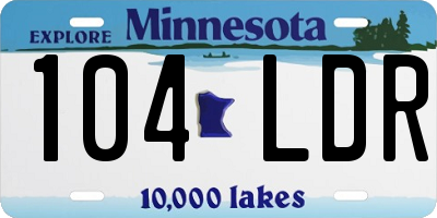 MN license plate 104LDR