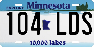 MN license plate 104LDS