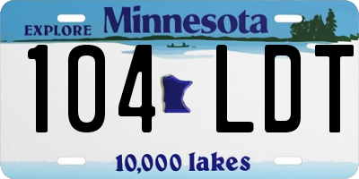 MN license plate 104LDT