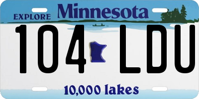 MN license plate 104LDU