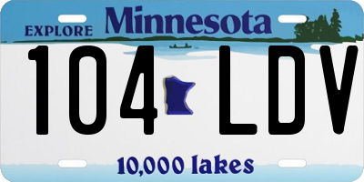 MN license plate 104LDV