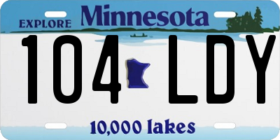 MN license plate 104LDY