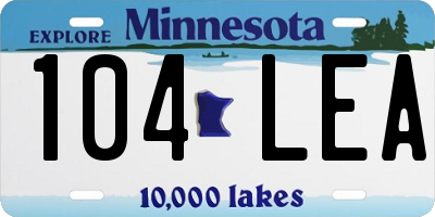 MN license plate 104LEA