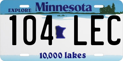 MN license plate 104LEC